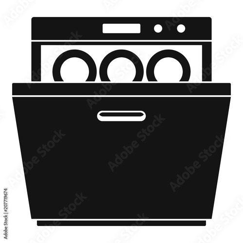 Modern dishwasher icon. Simple illustration of modern dishwasher vector icon for web design isolated on white background