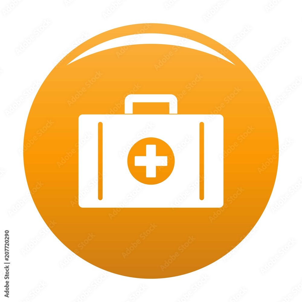 Aid kit icon. Simple illustration of aid kit vector icon for any design orange Aid kit icon. Simple illustration of aid kit vector icon for any design orange