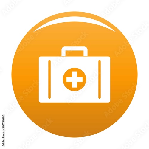 Aid kit icon. Simple illustration of aid kit vector icon for any design orange