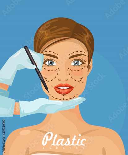 Plastic surgery. Vector illustration.