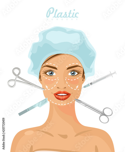Plastic surgery. Vector illustration.