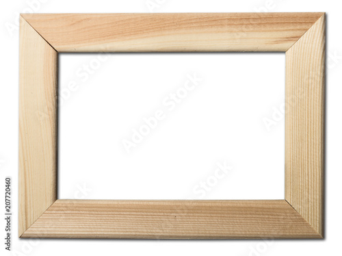 Blank wooden photo frame. Isolated on white background with clipping path included. © s_kuzmin