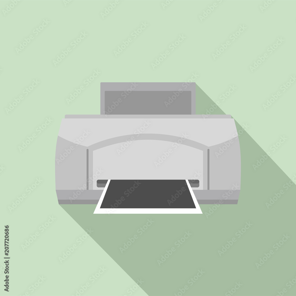 Black paper printer icon. Flat illustration of black paper printer vector icon for web design Black paper printer icon. Flat illustration of black paper printer vector icon for web design