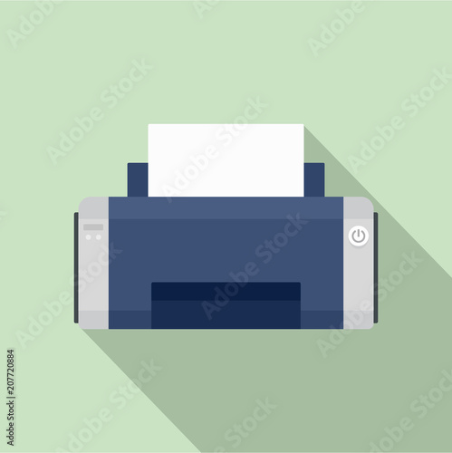 Black ink printer icon. Flat illustration of black ink printer vector icon for web design