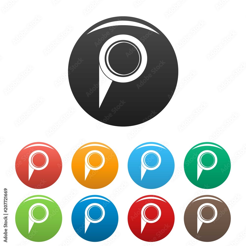 Navigation pin icon. Simple illustration of navigation pin vector icons set color isolated on white