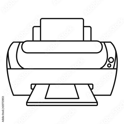 Photo printer icon. Outline illustration of photo printer vector icon for web design isolated on white background