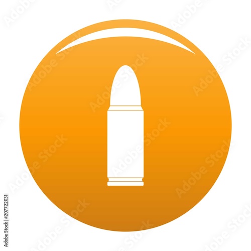 Metal cartridge icon. Simple illustration of metal cartridge vector icon for any design orange