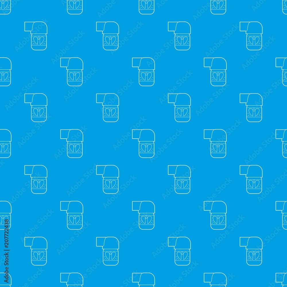 Inhaler for lung pattern vector seamless blue repeat for any use
