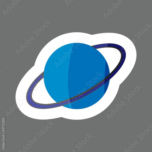 Vector colored sticker space. Planet Saturn Icon. Vector Saturn  icon