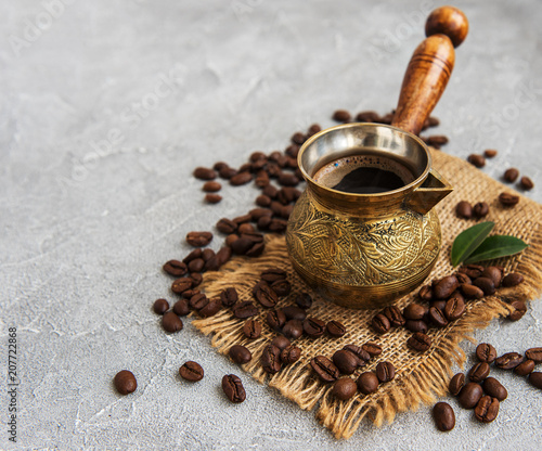 Фотография coffee beans and turk