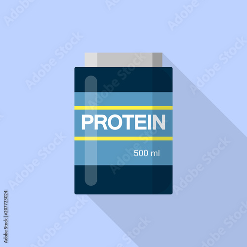 500 ml protein icon. Flat illustration of 500 ml protein vector icon for web design