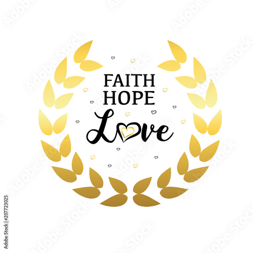bible message in golden wreath leaf design. Vector illustration