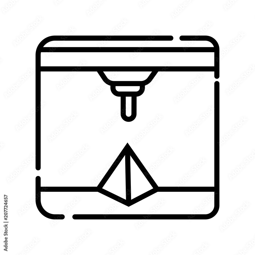 Tree D printing vector sketch icon Tree D printing vector sketch icon