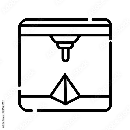 Tree D printing vector sketch icon