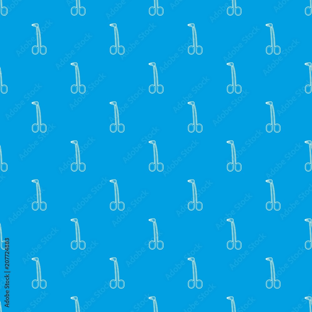 Surgical forceps pattern vector seamless blue repeat for any use