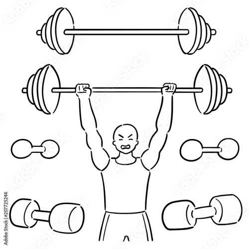 vector set of weightlifter