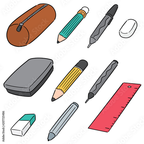 vector set of pencil case