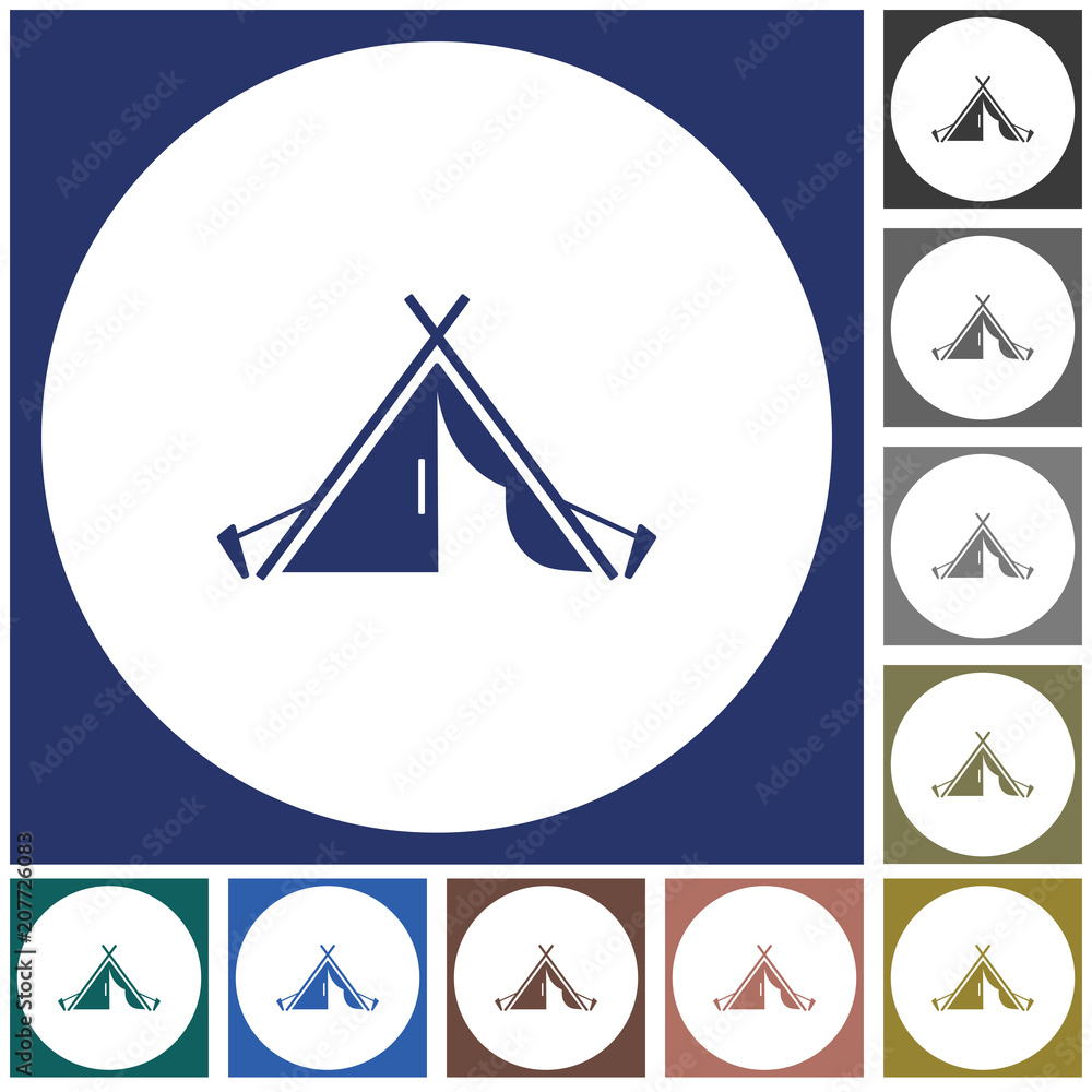 Stylized icon of tourist tent Stylized icon of tourist tent