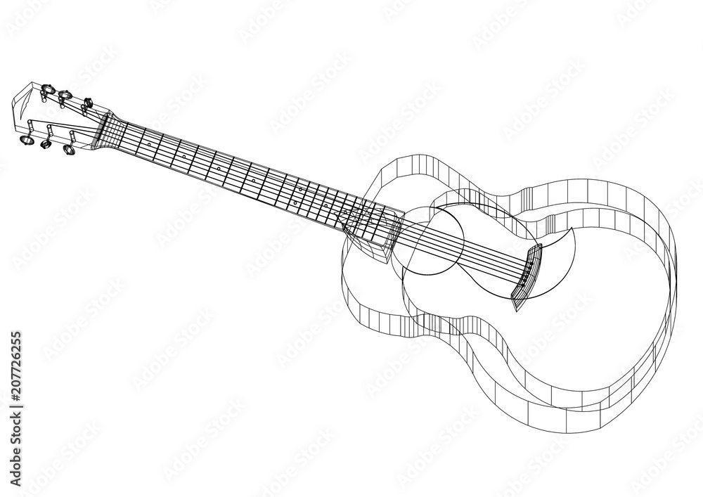 Acoustic guitar Architect blueprint Acoustic guitar Architect blueprint