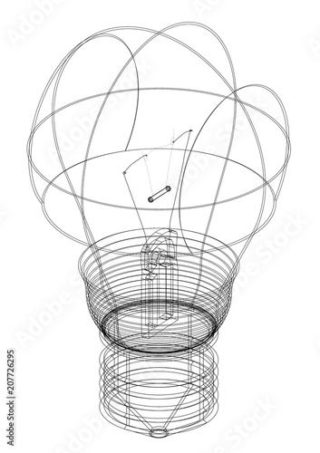 light bulb Architect blueprint - isolated