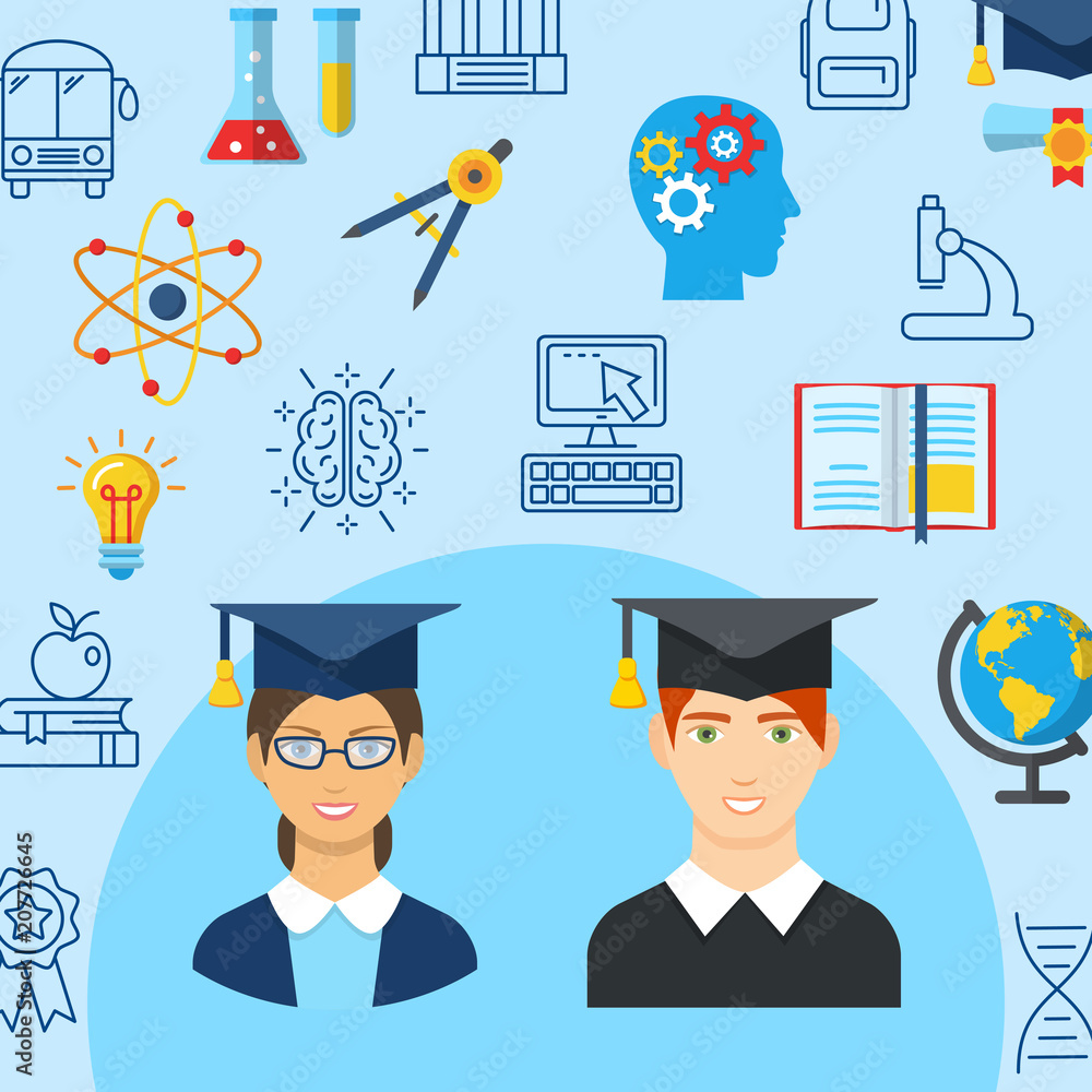 Obraz premium Education flat banner