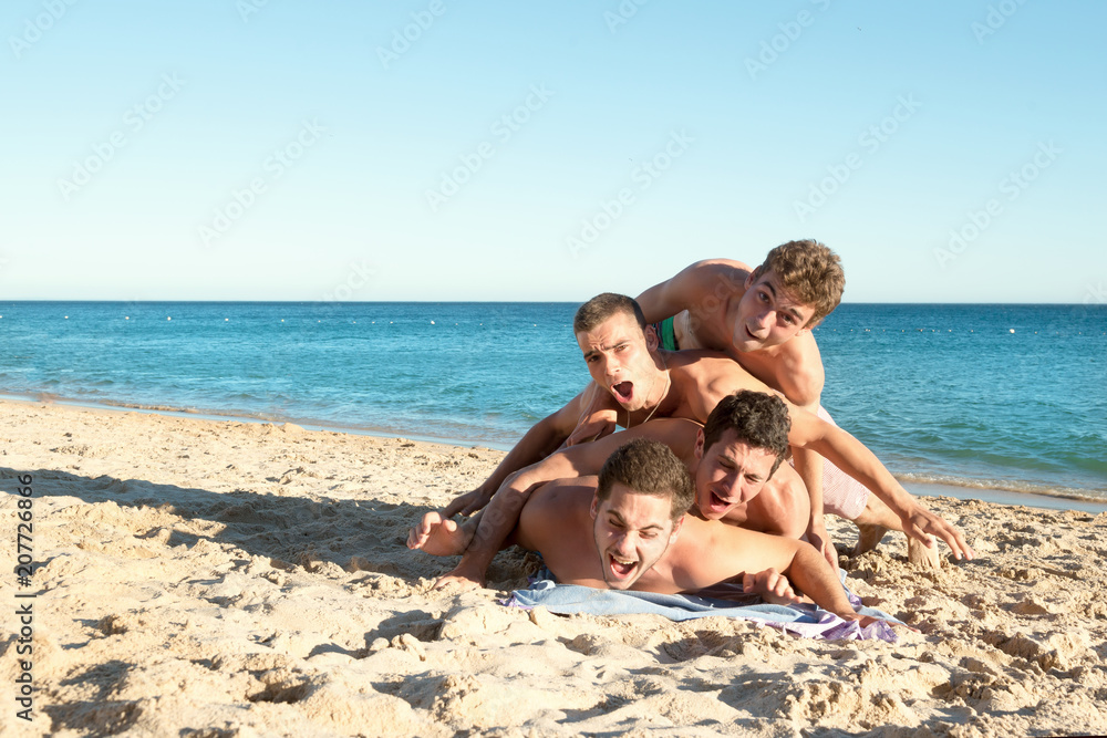 Boys having fun at the beach