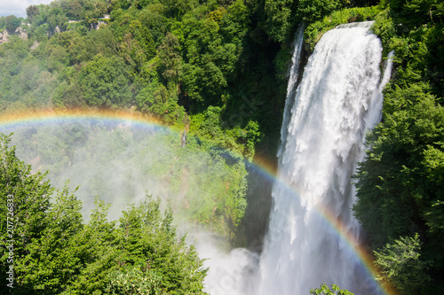 Fototapeta Naklejka Na Ścianę i Meble -  Marmore falls, Cascata delle Marmore, in Umbria, Italy. The tallest man-made waterfall in the world.