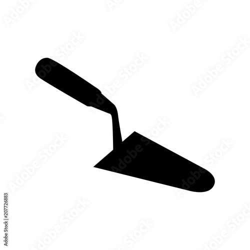 Icono plano silueta paleta albañil en color negro Stock Vector