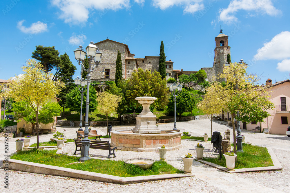 Greccio, Italy.   The very little medieval town in Lazio region, famous for the catholic sanctuary of Saint Francis