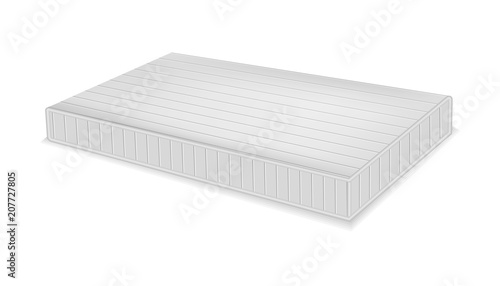 New mattress mockup. Realistic illustration of new mattress vector mockup for web design isolated on white background