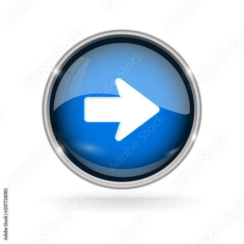 Blue glass button with chrome frame. Next 3d sign Free Download Blue glass button with chrome frame. Next 3d sign - GFXLoad