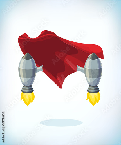 rocket launch. Upgrading old technology as upgrade in business concept. Turbojet air engine or turbine