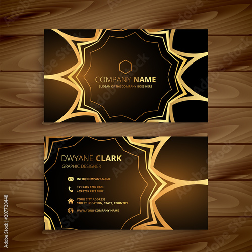 luxury business card in golden style