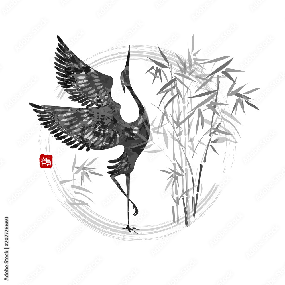 Fototapeta premium dancing cranes vector