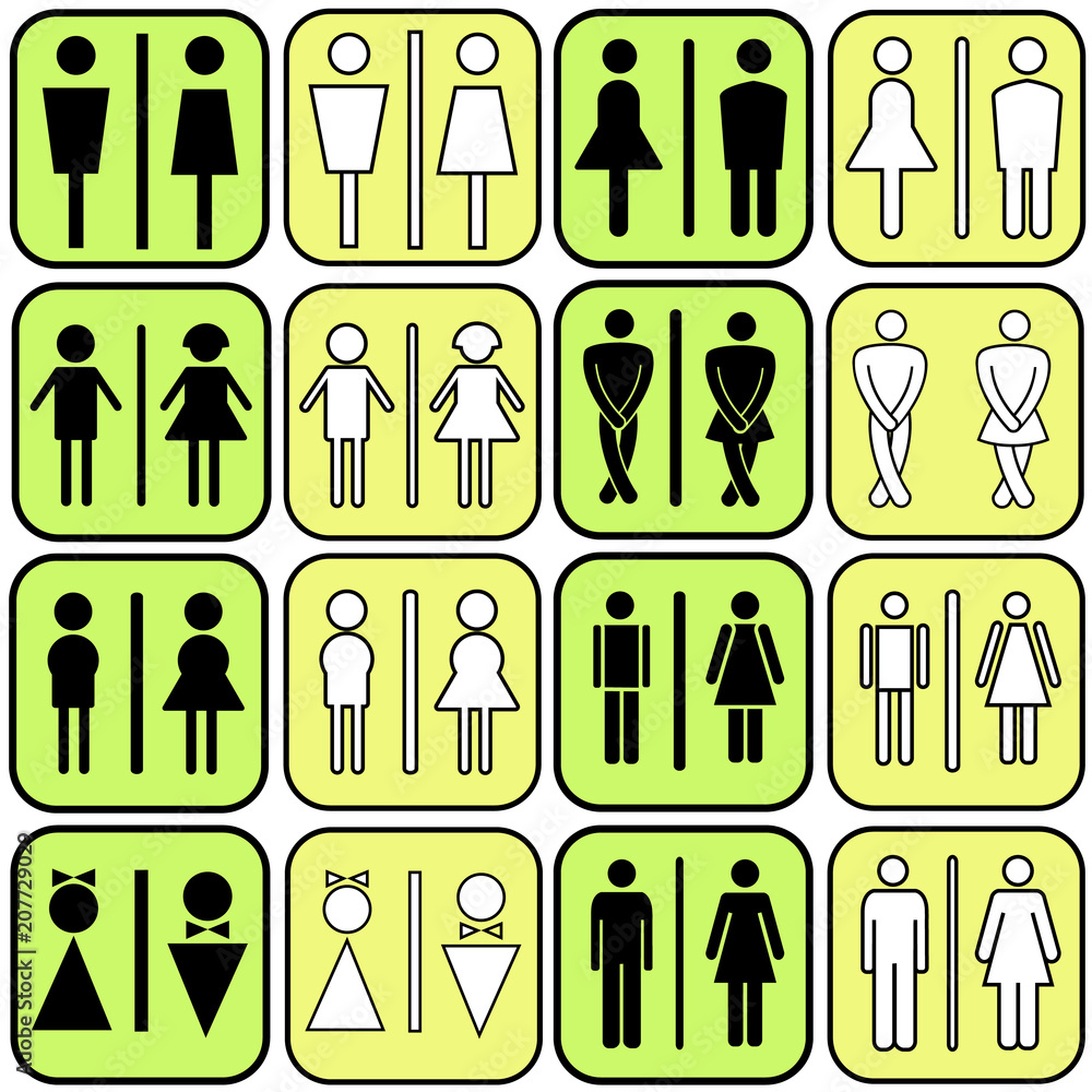 toilet icons set