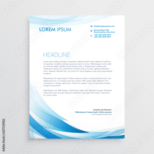 abstract blue letterhead vector design