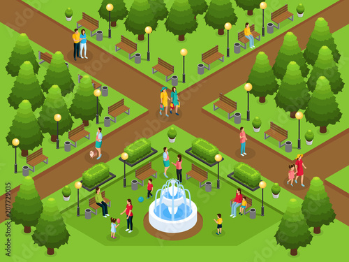 Isometric Healthy Lifestyle Template