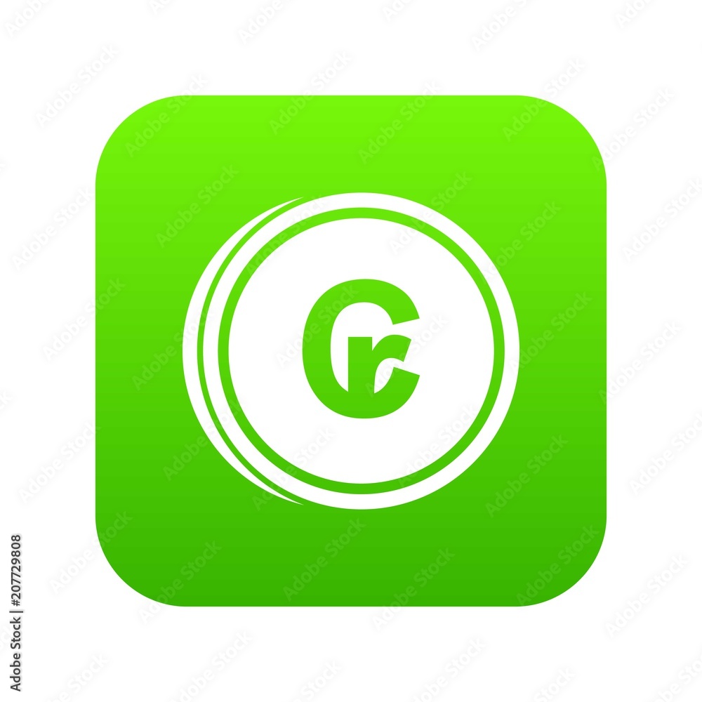 Coins cruzeiro icon digital green for any design isolated on white vector illustration Coins cruzeiro icon digital green for any design isolated on white vector illustration