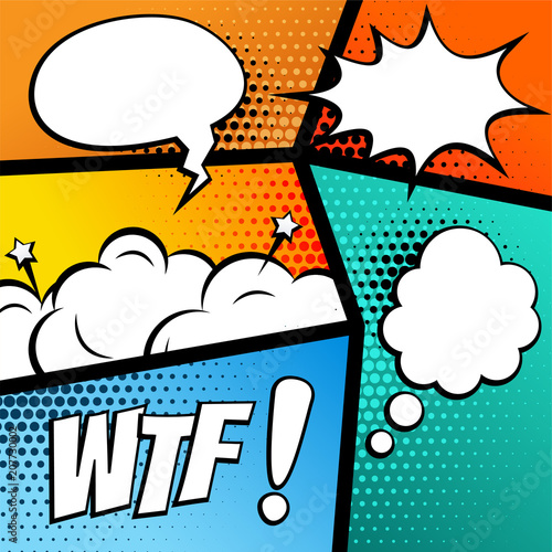 comic strip background with speech bubbles and expressions