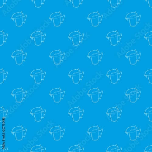 Beer pattern vector seamless blue repeat for any use