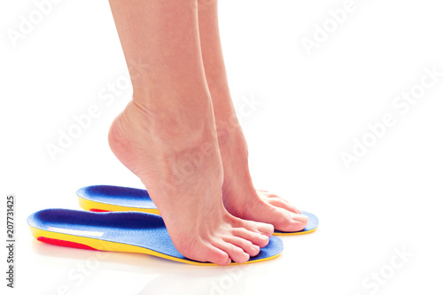 orthopedic insoles and female feet