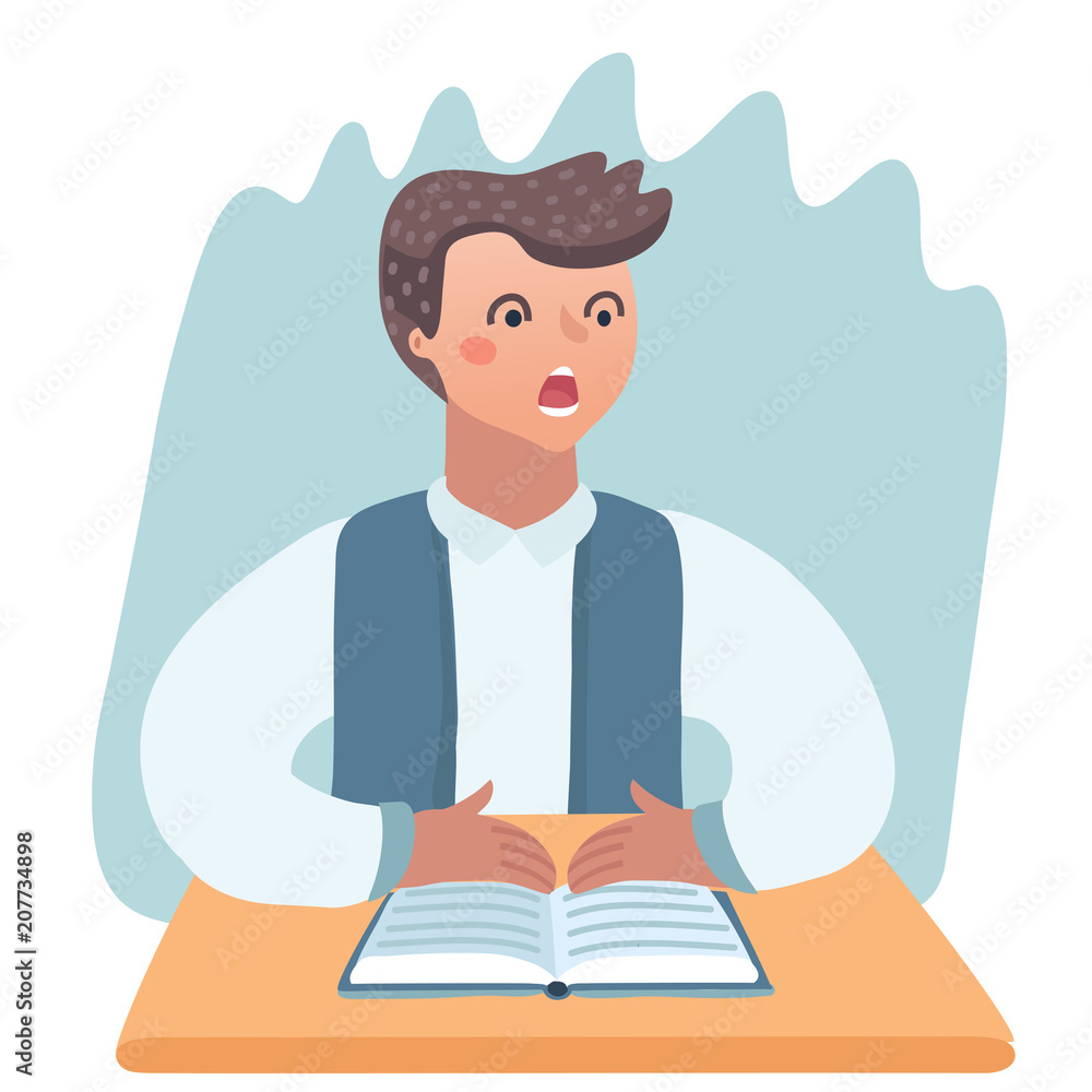 Bored kid doing homework or sitting on boring school lesson. Cute cartoon vector illustration. Bored kid doing homework or sitting on boring school lesson. Cute cartoon vector illustration.