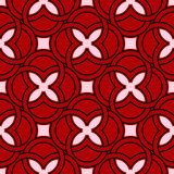 Red seamless background with black and white geometric pattern