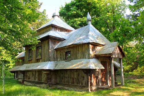 Wooden church of the Nativity of the Blessed Virgin Mary in Wolka Zmijowska, Eastern Poland. photo