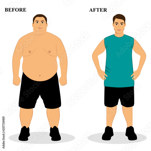 Thin and fat. Obesity. From fat to thin. 