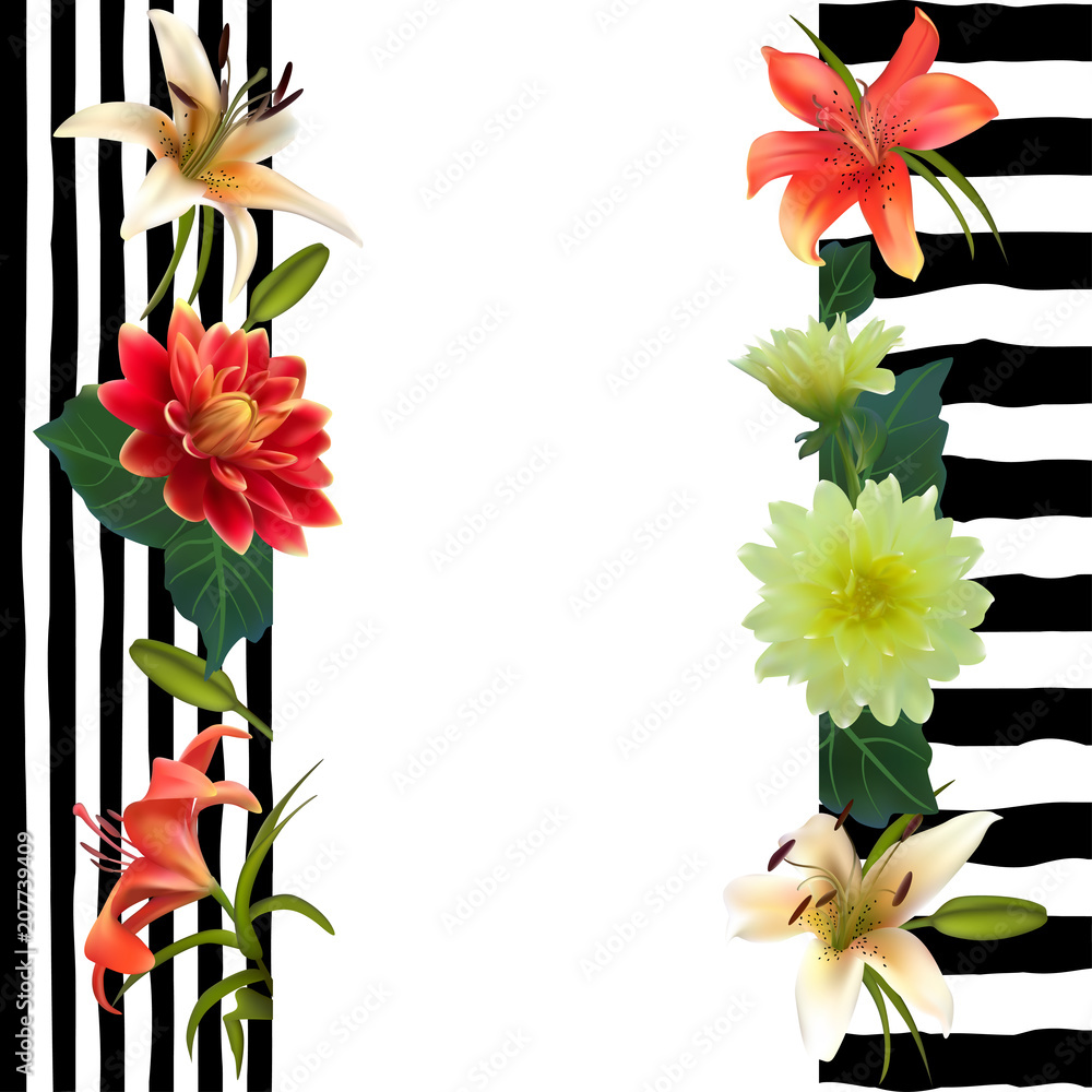 Spring Flower Strip Clip Art