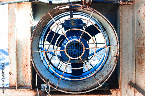 old fan in iron frame