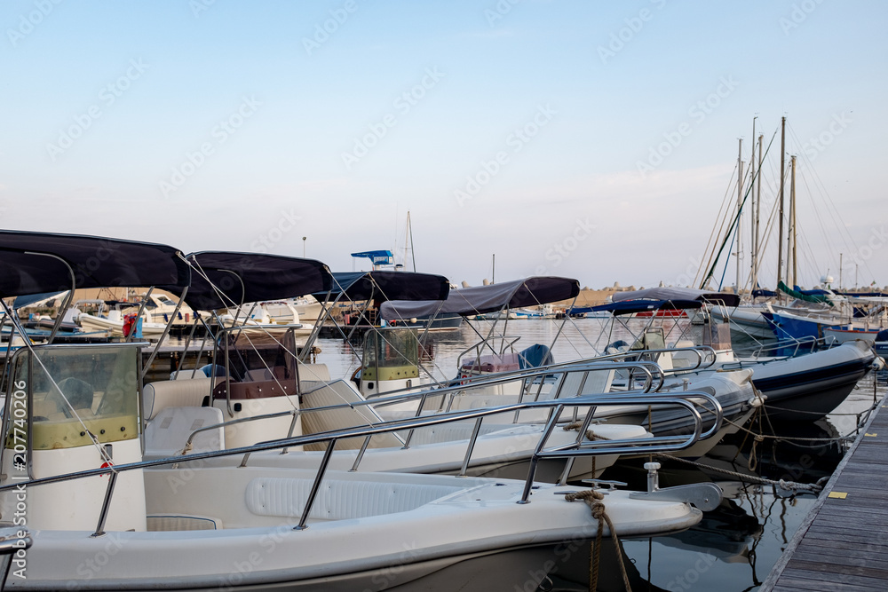 sfondo con barche in porto a Santa Maria di Leuca,Lecce-Salento