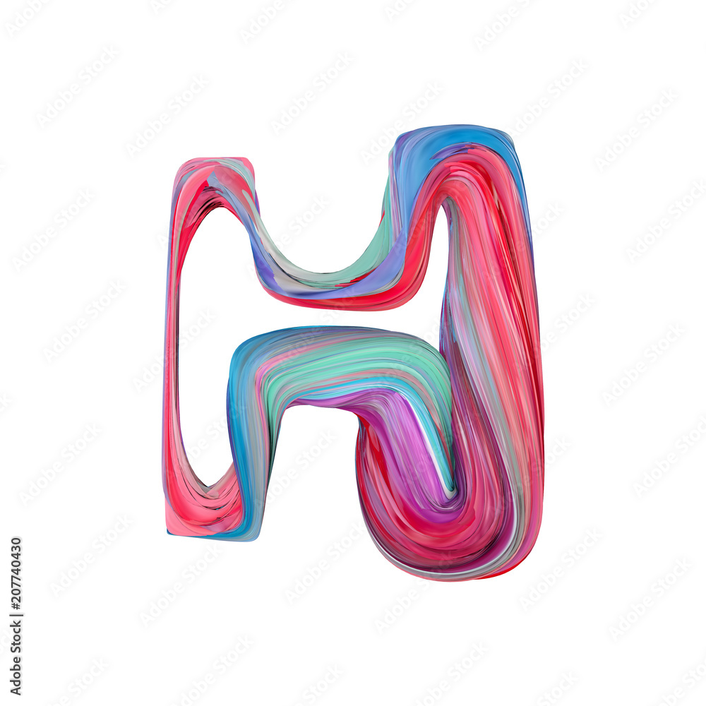 Letter H abstract alphabet. 3D Rendering Letter H abstract alphabet. 3D Rendering
