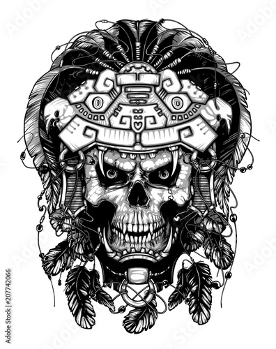 Warrior Jaguar, skull. Vintage design